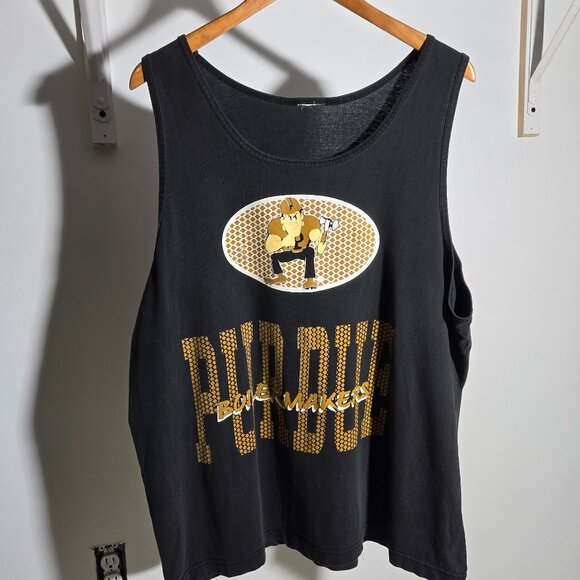 Vintage Purdue Boilermakers Gym Tank Top Muscle Shirt Fits like XL - Picture 3 of 9